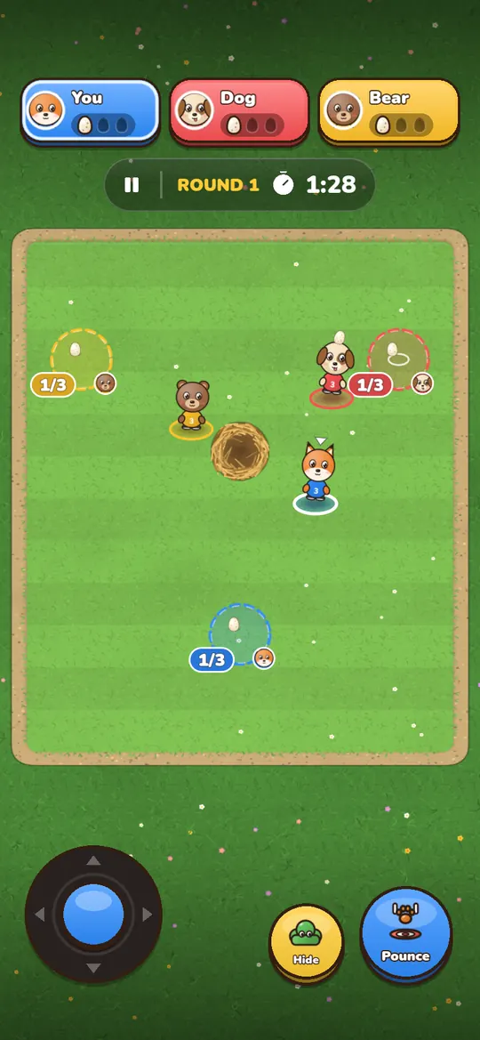 Three players, one nest