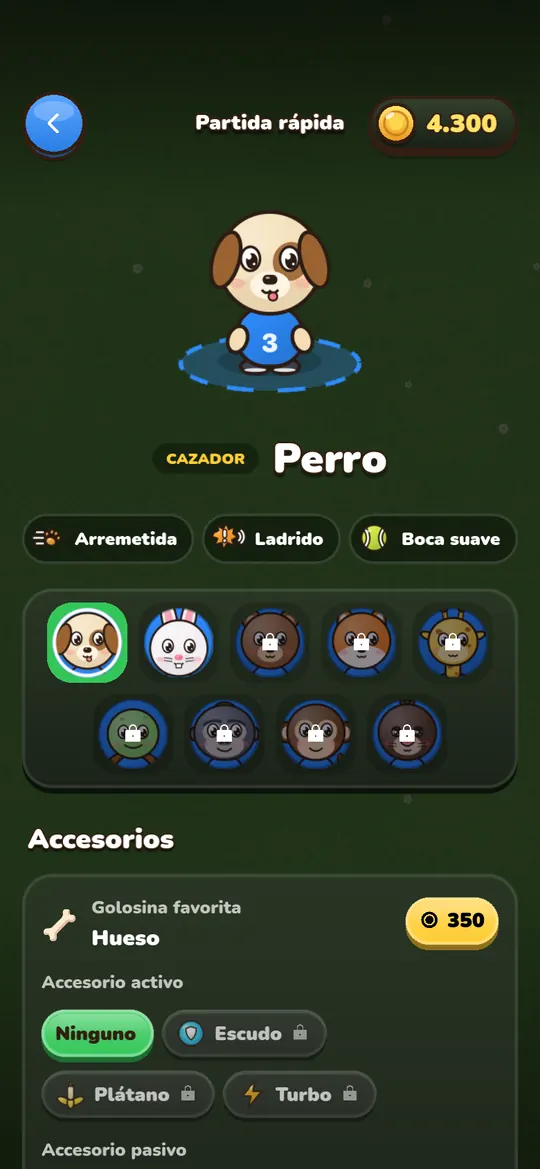 Elige héroe y accesorios