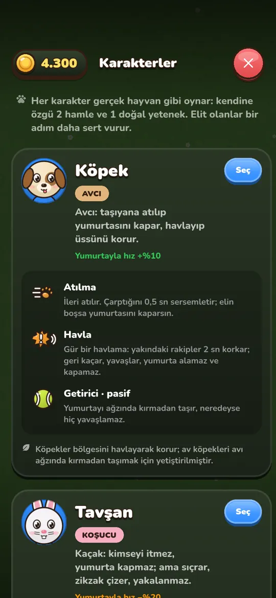 Gerçek hamleleriyle dokuz hayvan