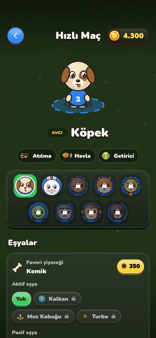 Kahramanını ve eşyalarını seç